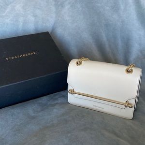 Strathberry east west mini in white